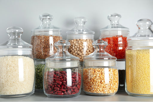 dried food stuffs in sealed containers